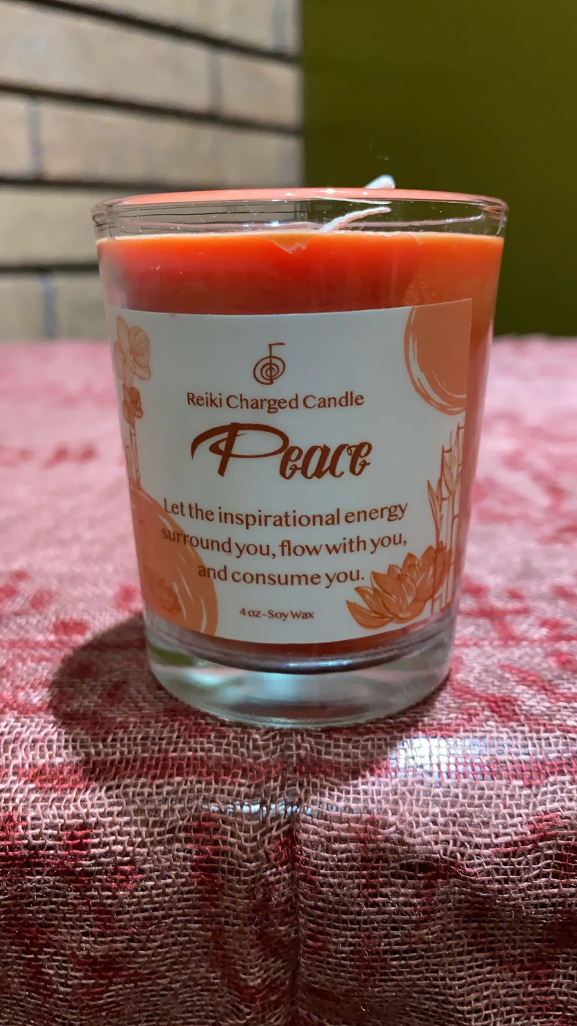 Peace Reiki Charged Soy Candle
