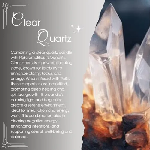Ruya's Handcrafts Amber Double Wick Clear Quartz Stone | Revealing Delightful Surprises Every Flicker Therapy Candles | Manifestation glow Candles (Maker's Choice)